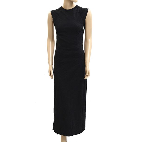 Free People Free-est Eventide Midi Dress Eyelet Embroidered Black M New 283169 - Picture 5 of 9